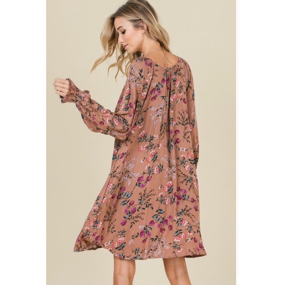 Woven Floral Print Dress - Picture 3 of 4